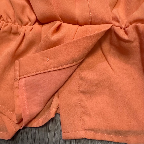 Lulu's NWT Sophisticated Influence Peach Pink Collared Peplum Top Size Small - Picture 5 of 9